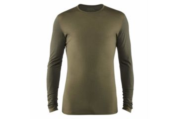 Image of Fjallraven Keb Long Sleeve Wool T-shirt - Mens, Laurel Green-Deep Forest, Small, F81875-625-662-S