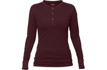 Image of Fjallraven Lappland Merino Henley Long Sleeve -Womens, Dark Garnet, Large, F90189-356-L