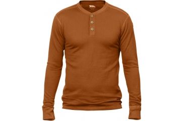 Image of Lappland Merino Long Sleeve Henley - Mens -Autumn Leaf-Large