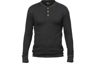 Image of Lappland Merino Long Sleeve Henley - Mens -Dark Grey-Small