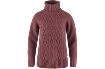 Image of Fjallraven Ovik Cable Knit Roller Neck - Womens, Large, Mesa Purple, F84793-410-L