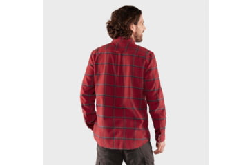 Image of Fjallraven Ovik Comfort Flannel Shirt - Mens, Red Oak/Navy, Large, F84132-345-560-L