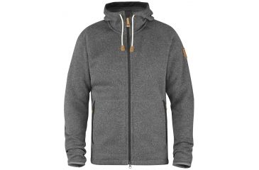 Image of Fjallraven Ovik Fleece Hoodie - Men's-Dark Grey-Medium