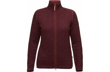Image of Fjallraven Ovik Frost Cardigan - Women's-Dark Garnet-Medium