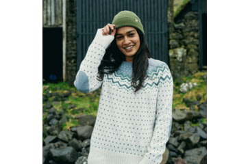 Image of Fjallraven Ovik Knit Sweater - Womens, Chalk White-Flint Grey, Medium, F89941-113-055-M
