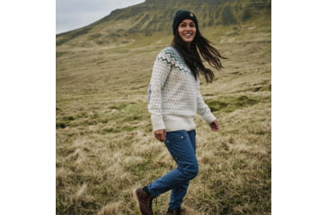 Image of Fjallraven Ovik Knit Sweater - Womens, Chalk White-Flint Grey, Medium, F89941-113-055-M