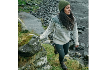 Image of Fjallraven Ovik Knit Sweater - Womens, Chalk White-Flint Grey, Medium, F89941-113-055-M