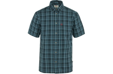 Image of Fjallraven Ovik Lite Short Sleeve Shirt - Mens, Dark Navy/Dawn Blue, Medium, F87038-555-543-M