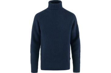 Image of Fjallraven Ovik Roller Neck Sweater - Mens, Dark Navy, Large, F87072-555-L