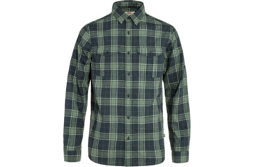Image of Fjallraven Ovik Travel Long Sleeve Shirt - Mens, Dark Navy/Patina Green, Medium, F87208-555-614-M