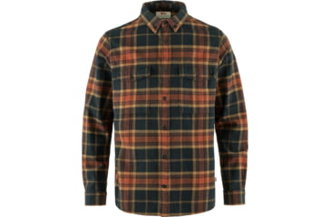 Image of Fjallraven Ovik Twill Shirt - Mens, Autumn Leaf/Dark Navy, Medium, F81478-215-555-M