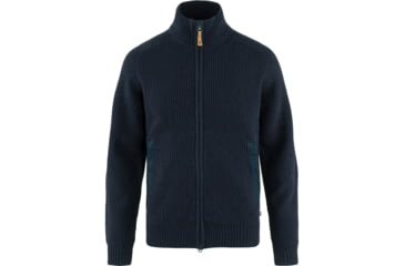 Image of Fjallraven Ovik Zip Cardigan Knit - Mens, Dark Navy, Large, F87071-555-L