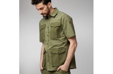 Image of Fjallraven Raven Short Sleeve Shirt - Mens, Green-Laurel Green, Large, F87106-620-625-L