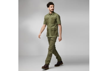 Image of Fjallraven Raven Short Sleeve Shirt - Mens, Green-Laurel Green, Large, F87106-620-625-L