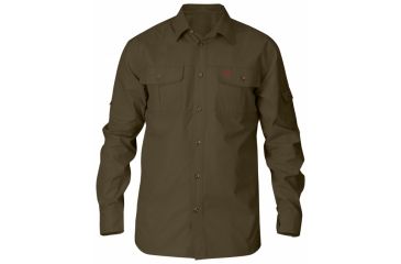 Image of Fjallraven Singi Trekking Long Sleeve Shirt- Men's, Dark Olive, Small, F81838-633-S