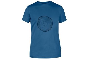 Image of Fjallraven Wood Logo T-Shirt - Men's-Uncle Blue-X-Small