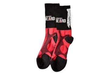 Image of Flagrant Beard 5 in Crew Socks, Red / Black, Small, 3001-0
