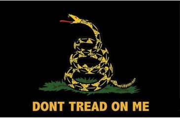 Image of Flags Black Gadsden Flag, Don'T Tread On Me, Measures 3 Ft, X 5 Ft, Black, R7254