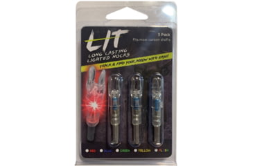 Image of Flex Fletch LIT Lighted Arrow Nocks .166, Set of 3, Red, LIT166RE12