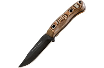 Image of Flexcut Hawthorne Drifter Richlite Knife, 8in Overall, 3.63in Black Oxide Coated 1095Hc Steel Clip Point Blade, Camo Richlite Handle, Black Leather Sheath, Wooden Gift Box, FTKFB2A