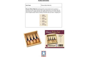 Image of Flexcut Micro-Palm Set Knife, Carbon Steel Blade, Wood Handle, FR804