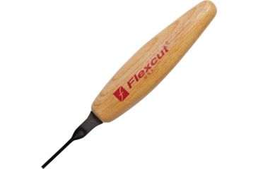 Image of Flexcut Micro Parting Tool 45deg 1.5mm Fixed Blade Knife, 1.75in, Carbon Steel, Wood Handle FLEXMT31