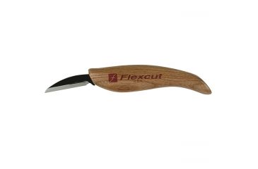Image of Flexcut Roughing Fixed Blade Knife,2in,Carbon Steel Blade,Ergonomic Wood Handle FLEXKN14