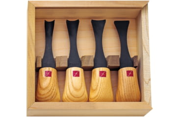 Image of Flexcut Super-Wide-Format Palm Set, High Carbon Steel Blades, Wood Handles, Wooden Storage Box, FR704