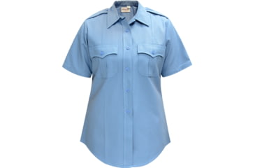 Image of Flying Cross Deluxe Tropical Short Sleeve Shirt w/ Convertible Sport Collar - Women's, Medium Blue, 46 US Bust, 152R662546NA