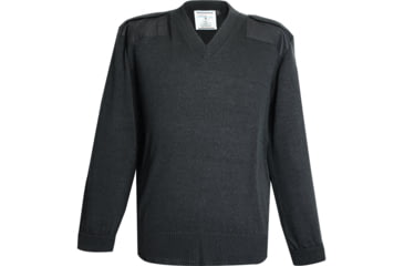 Image of Flying Cross Jersey Knit Acrylic/Wool V-Neck Sweater - Men's, Black, Large, 72010LARGENA