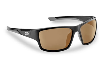 Image of Flying Fisherman 7712BA Sand Bank Polarized Sunglasses, Matte Black Frame, Amber Lens, 7712BA
