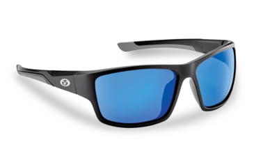 Image of Flying Fisherman 7712BSB Sand Bank Polarized Sunglasses, Matte Black Frame, Smoke-Blue Lens, 7712BSB