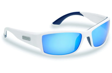 Image of Flying Fisherman 7717WSB Razor Matte White Blue Mirror Sunglasses, 7717WSB