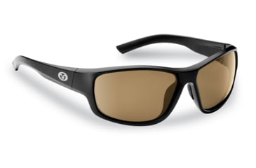 Image of Flying Fisherman 7822BA Teaser Polarized Sunglasses, Matte Black Frame, Amber Lens, 7822BA