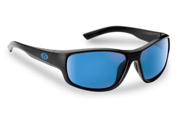 Image of Flying Fisherman 7822BSB Teaser Polarized Sunglasses, Matte Black Frame, Smoke-Blue Mirror Lens, 7822BSB