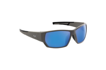 Image of Flying Fisherman 7883GSB Drop Back Sunglasses, Matte Gray Soft-Touch Frame, Smoke-Blue Mirror Lens, Medium Fit, 7883GSB