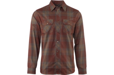 Image of FlyLow Handlebar Tech Flannel - Men's-Granite/Cola/Ember-Large