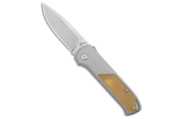 Image of Flytanium Flytanium Arcade Shark-Lock Knife Gray Aluminum W/Ultem 3.2" Stonewash, Gray/Yellow, CPM S35VN, adult, BHQ-195860