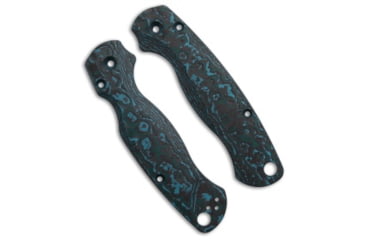 Image of Flytanium Flytanium CF Lotus Scales for Spyderco Paramilitary 2 - Artic Storm Fat Carbon, Black/Blue, adult, BHQ-202224