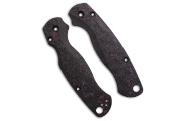 Image of Flytanium CF Lotus Scales for Spyderco Paramilitary 2 Knife, Black/Purple, One Size, BHQ-202221