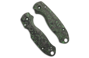 Image of Flytanium Lotus CF Scales for Spyderco Para 3 Knife, Matte, Black/Green, One Size, BHQ-205356