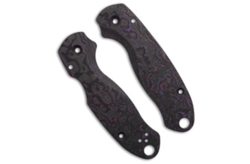 Image of Flytanium Lotus CF Scales for Spyderco Para 3 Knife, Black/Purple, One Size, BHQ-202219