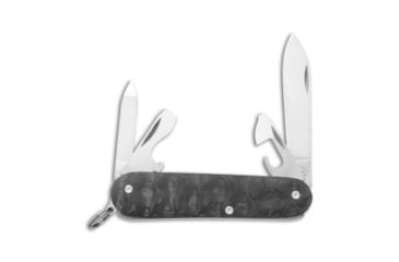 Image of Flytanium Flytanium Raindrop Carbon Fiber Scales + Victorinox Cadet 84mm Knife, Black, adult, BHQ-143662