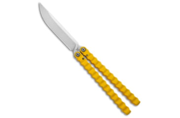 Image of Flytanium Flytanium Tatersong Limited Edition Balisong Knife Yellow 4.5" Stonewash, Yellow, CPM 154, adult, BHQ-180377