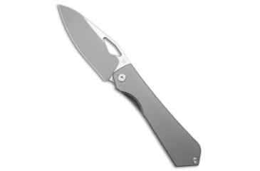 Image of Flytanium Flytanium Theory Frame Lock Knife Titanium 3.5" Satin, Gray, CPM 20CV, adult, BHQ-227528