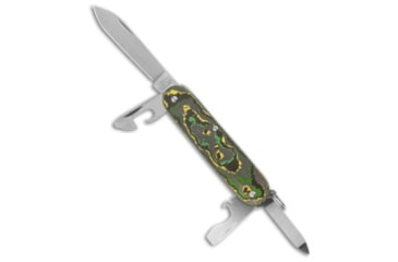 Image of Flytanium Flytanium Toxic Storm Fat Carbon + Victorinox Cadet Knife, Black/Green/Yellow, adult, BHQ-191833