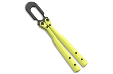 Image of Flytanium U.F.O. Unidentified Flipping Object Training Knife, 2.25in, Stainless Steel, Trainer Blade, Polymer, Starship Yellow Handle, Starship Yellow/Black, 8.00 inch, BHQ-186245