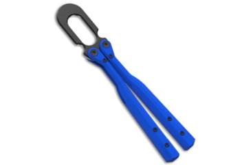 Image of Flytanium U.F.O. Unidentified Flipping Object Training Knife, 2.25in, Stainless Steel, Trainer Blade, Polymer, Static Blue Handle, Static Blue/Black, 8.00 inch, BHQ-186244
