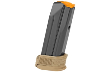 Image of FN America FN 509 Compact Base Pad Pistol Magazine w/Mag Sleeve, 9mm Luger, 15 Round, Black/Flat Dark Earth, 1 Pack, Steel, 20100380-15RD