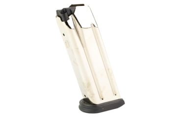 Image of FN America 20100719 510 Replacement Magazine 15rd 10mm Stainless Steel w/ Black Polymer Flush Floorplate Fits 510 Tactical, Stainless Steel, 20100719-15RD